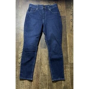 Lee Women's Blue Medium Wash Straight Leg Jeans Stretch Size 8